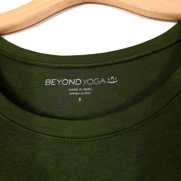 NEW Beyond Yoga Pima Cotton Modal High Seas Ruched Midi Tank Dress Olive Green - Picture 2 of 9